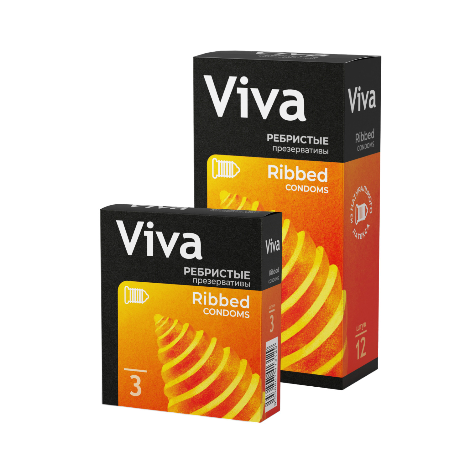 Презервативы VIVA ребристые 3 штуки