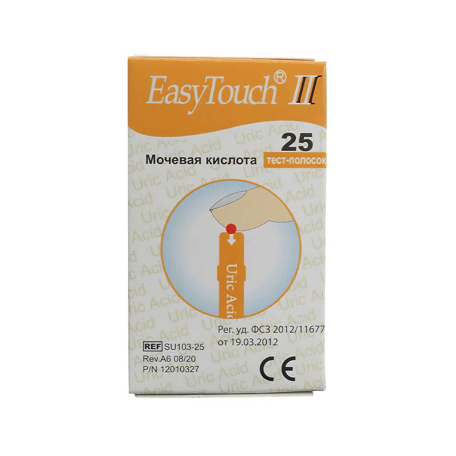 Тест-полоски EasyToch на мочевую кислоту 25 шт для биохимического анализатора крови