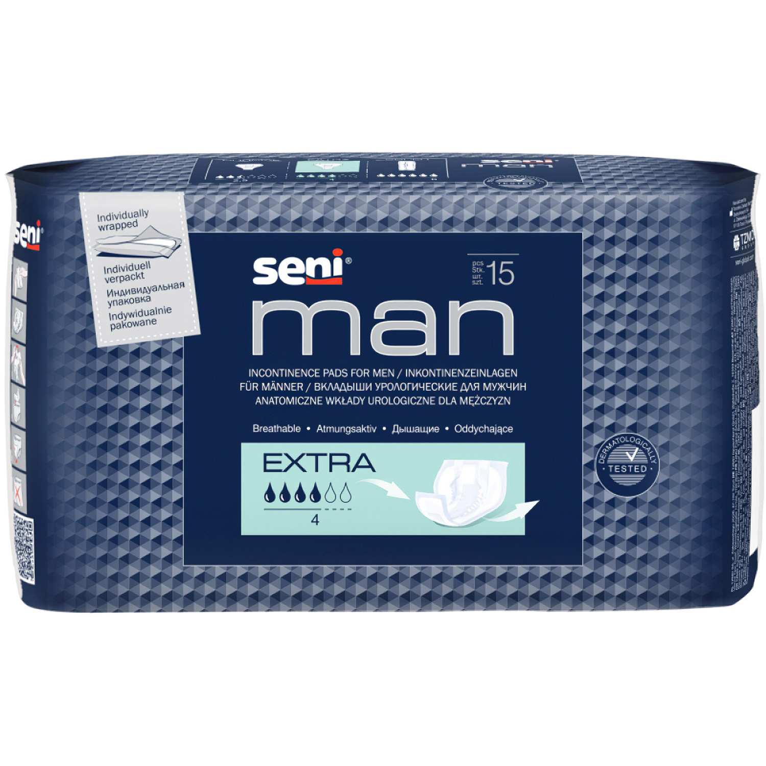 Вкладыши урологические SENI Man Extra для мужчин 15 шт