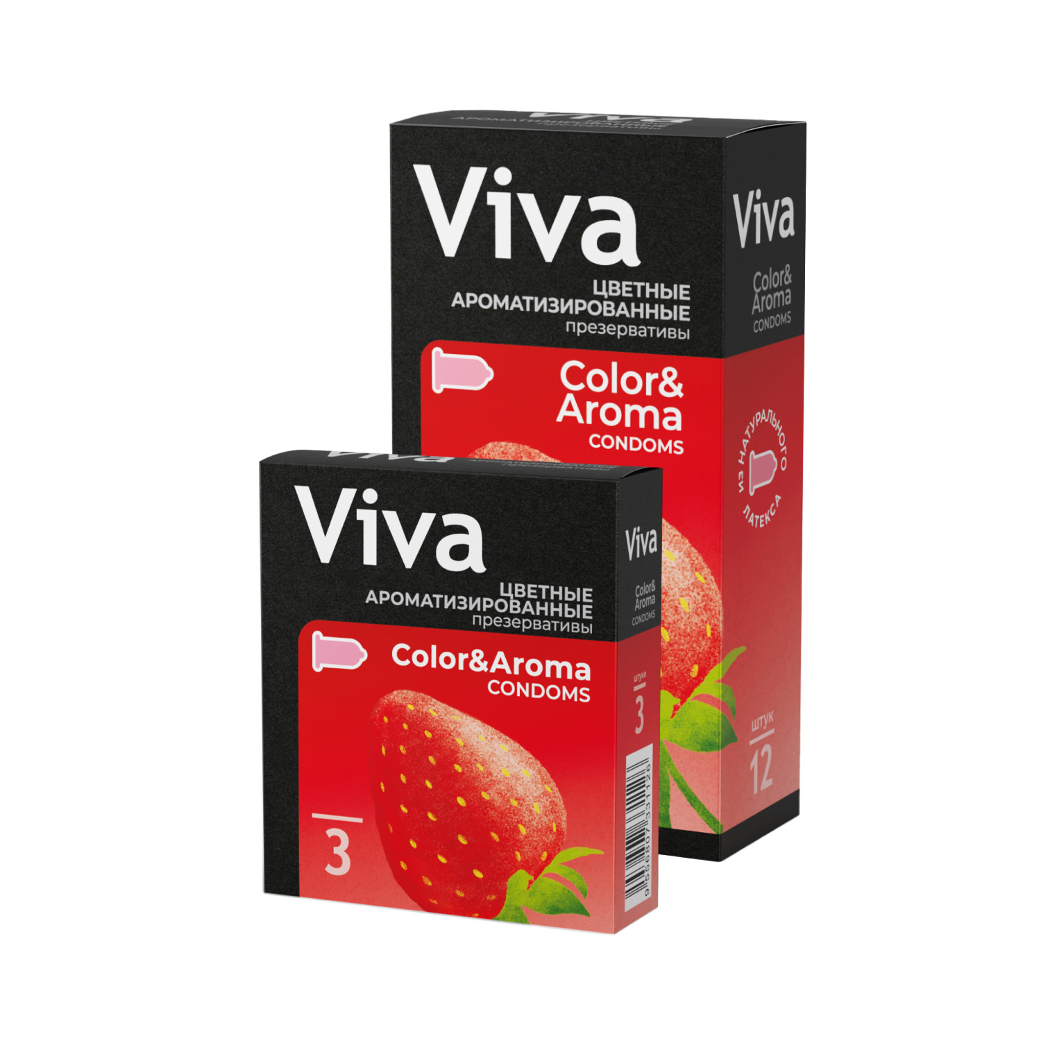 Презервативы VIVA цветные ароматизированные 3 штуки