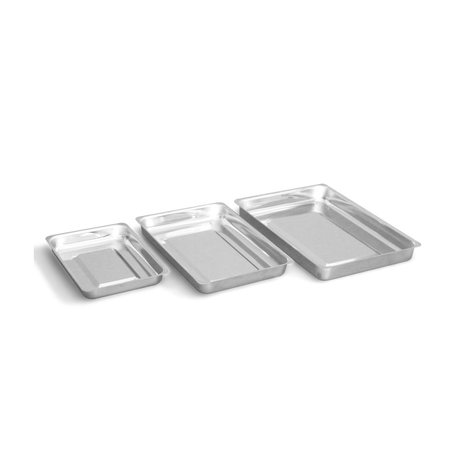 Лоток прямоугольный ЛМПу медицинский металлический 200x150x25 - 1