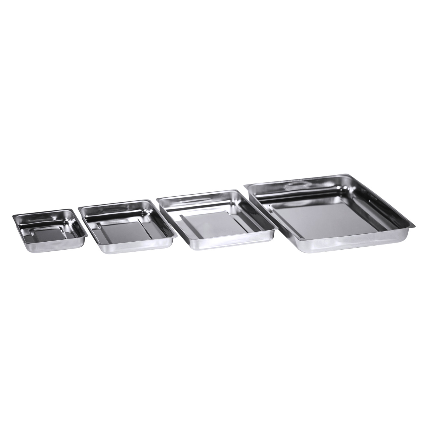 Лоток прямоугольный ЛМПу медицинский металлический 200x150x25 - 2