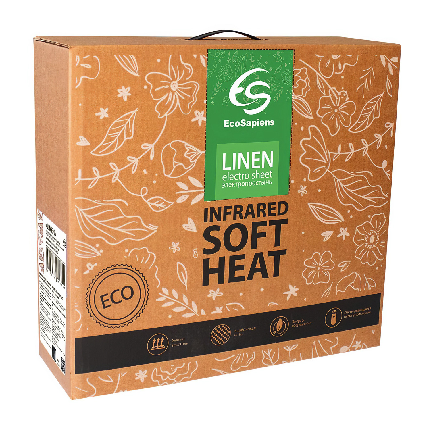 Электропростынь инфракрасная EcoSapiens Linen ES-412 150х90 см 60 Вт - 1