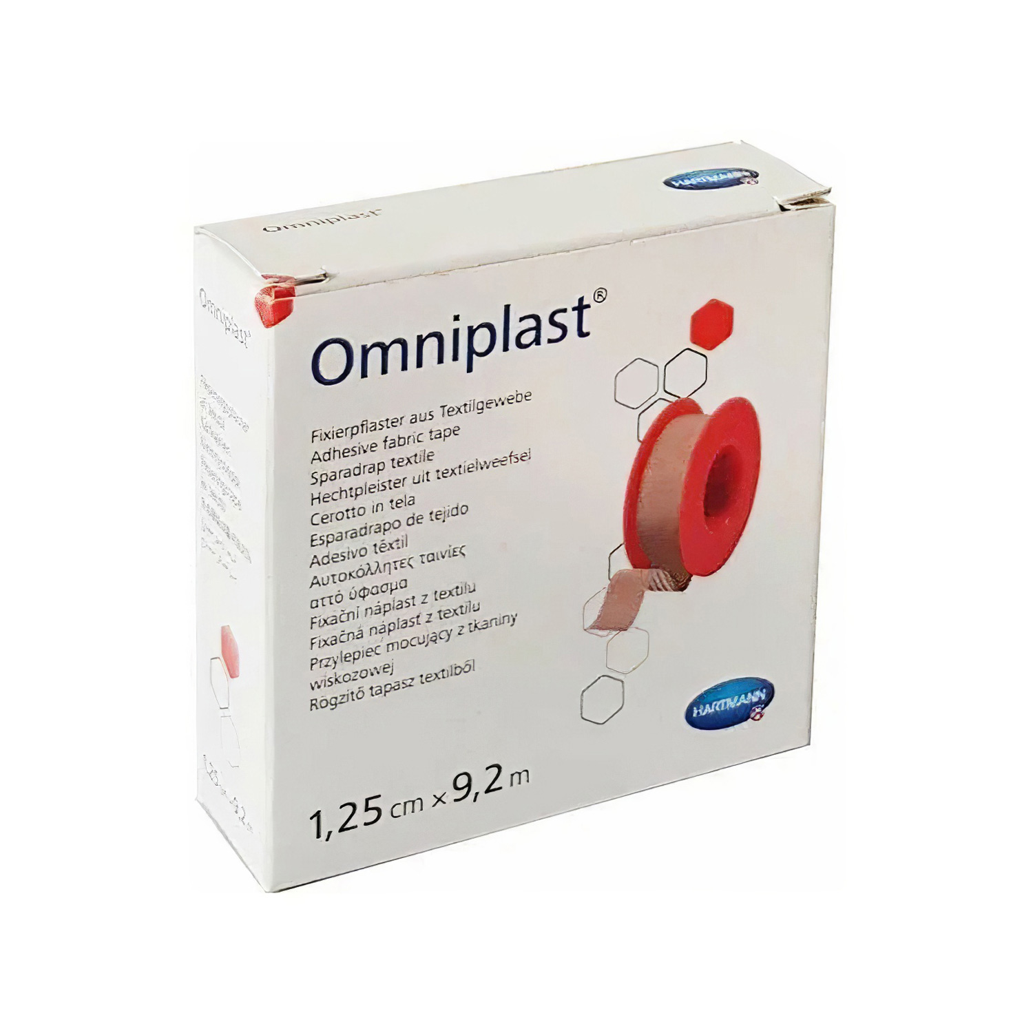 Пластырь HARTMANN Omniplast 1,25смх9,2м фиксирующий текстильный телесный 