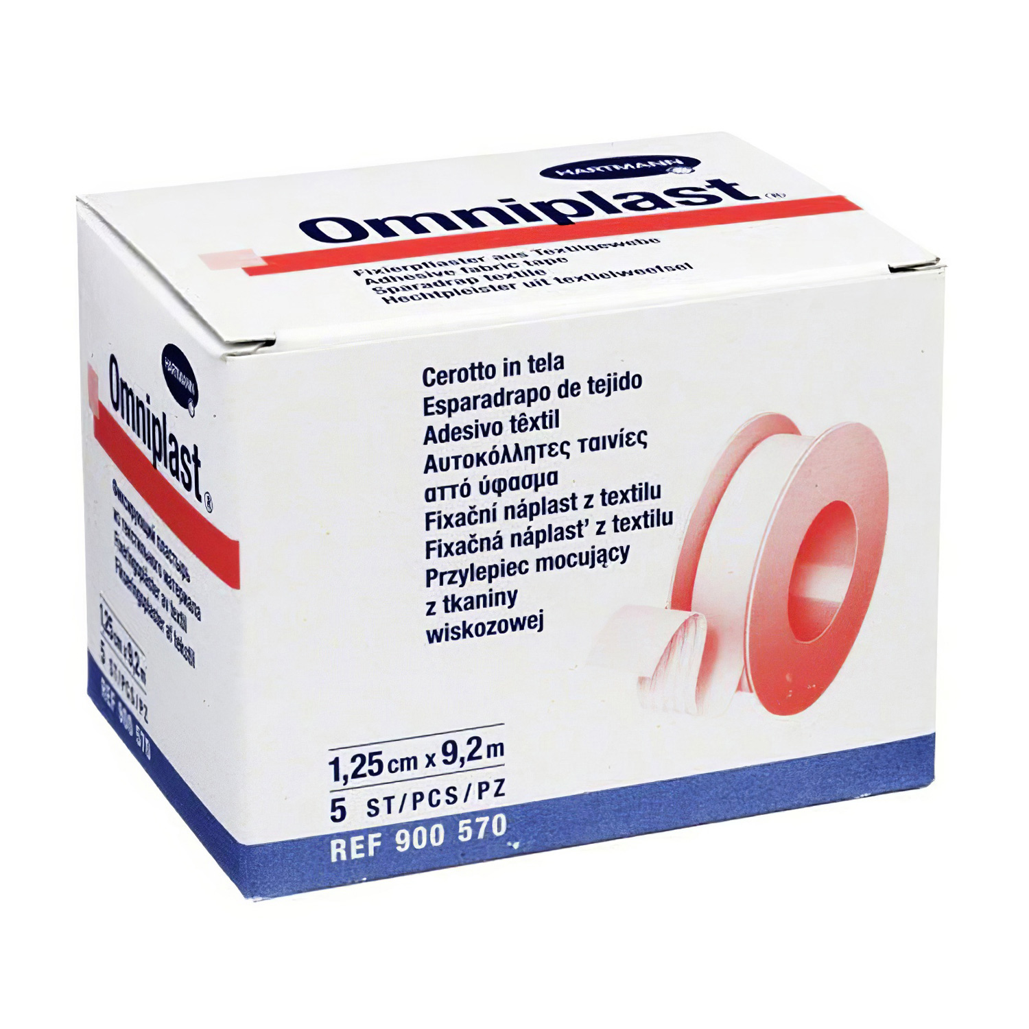 Пластырь HARTMANN Omniplast 1,25смх9,2м фиксирующий текстильный телесный  - 5