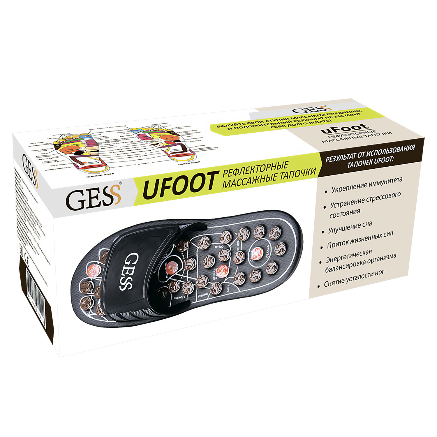 Массажер для стоп GESS 204 uFoot в виде тапочек размер M - 4