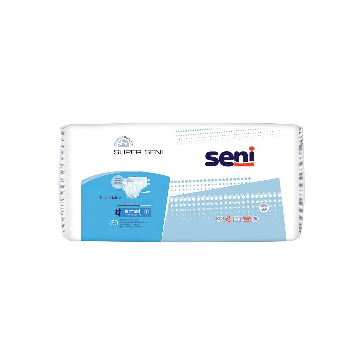 Подгузники для взрослых SENI Super Small (S) 30 штук, 6 капель - 1