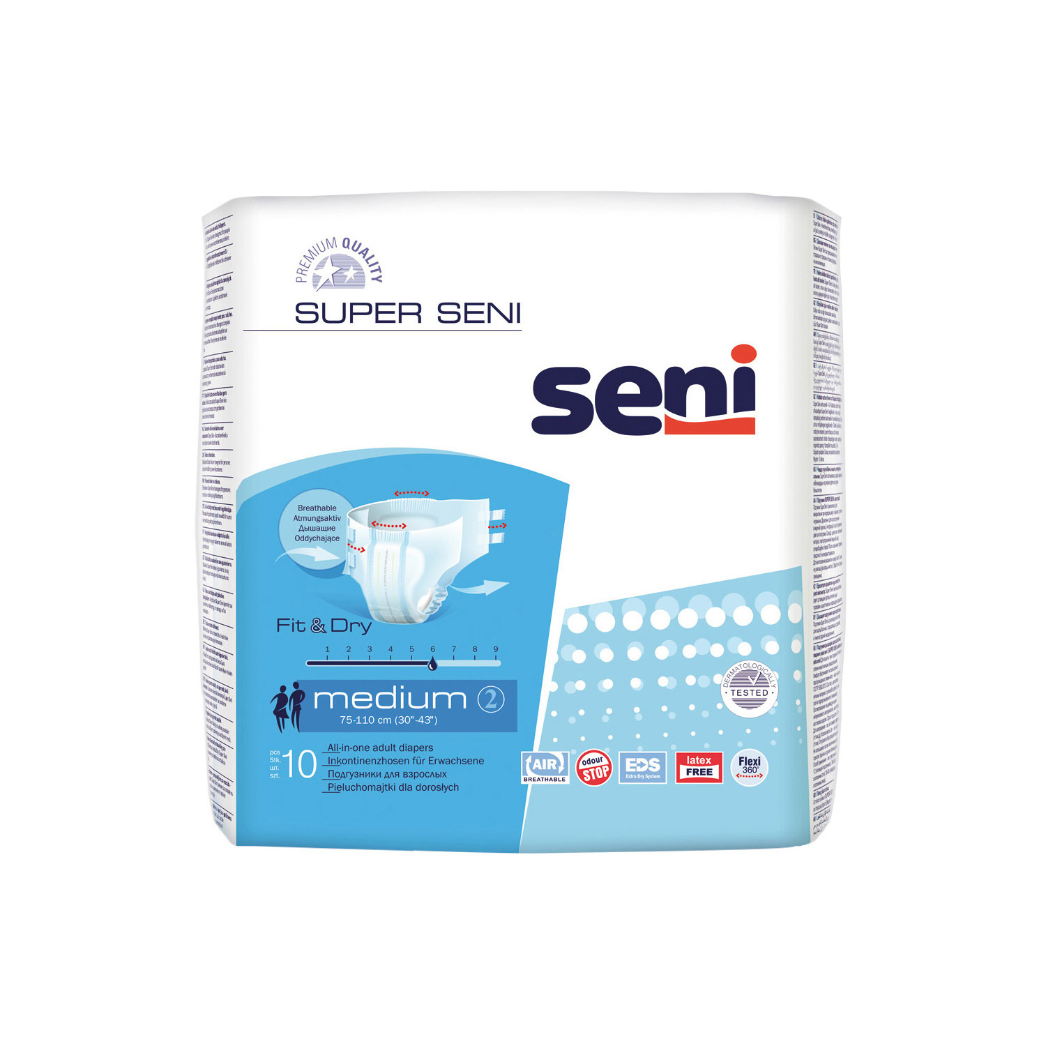 Подгузники для взрослых SENI Super Medium (M) 30 штук, 6 капель - 2