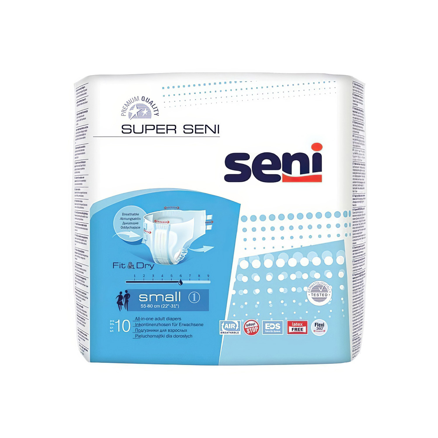 Подгузники для взрослых SENI Super Small (S) 30 штук, 6 капель 