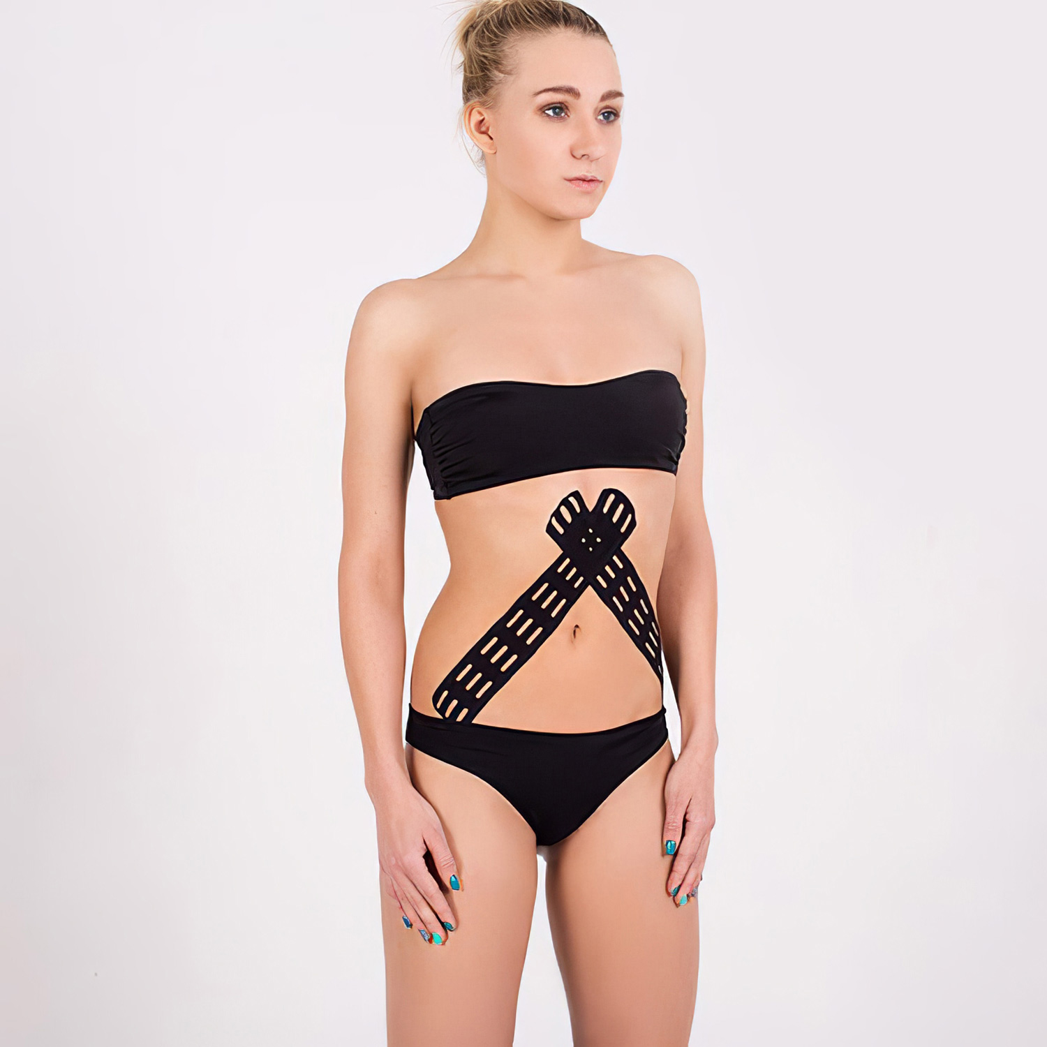 Кинезио тейп для тела BB Lymph Tape 5см x 5м бежевый перфорированный  - 4