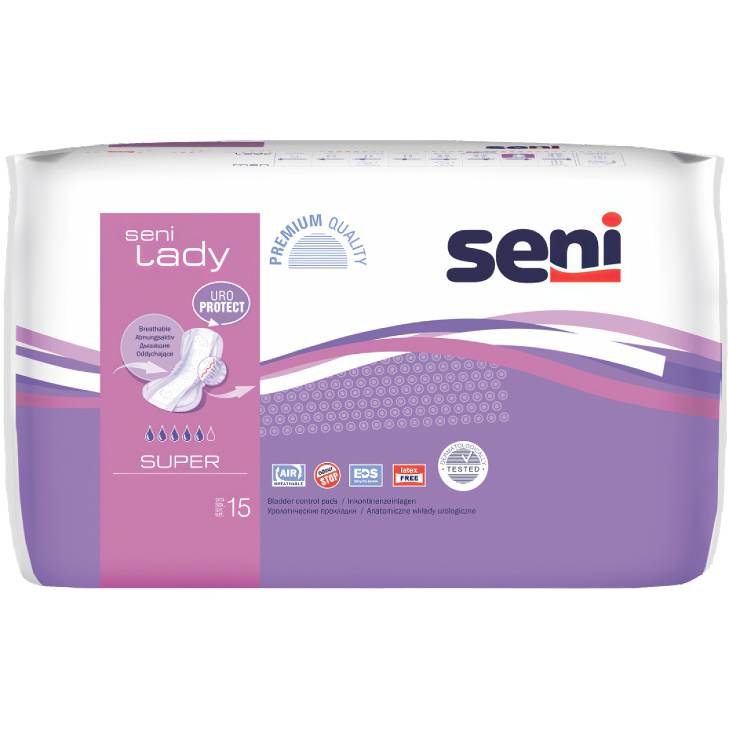 Прокладки урологические для женщин SENI Lady Super 15 шт