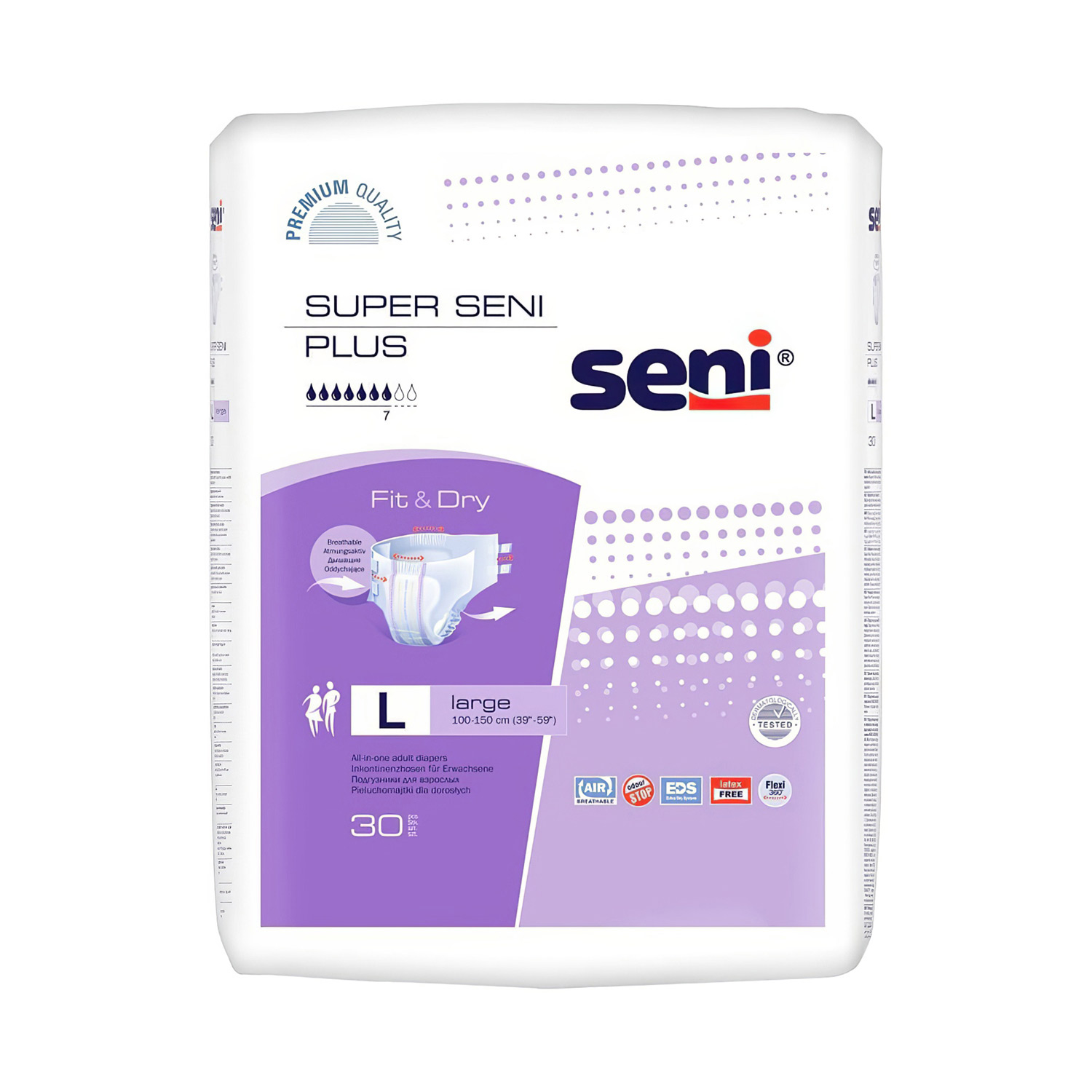Подгузники для взрослых SENI Super plus Large (L) 10 штук, 7 капель - 1