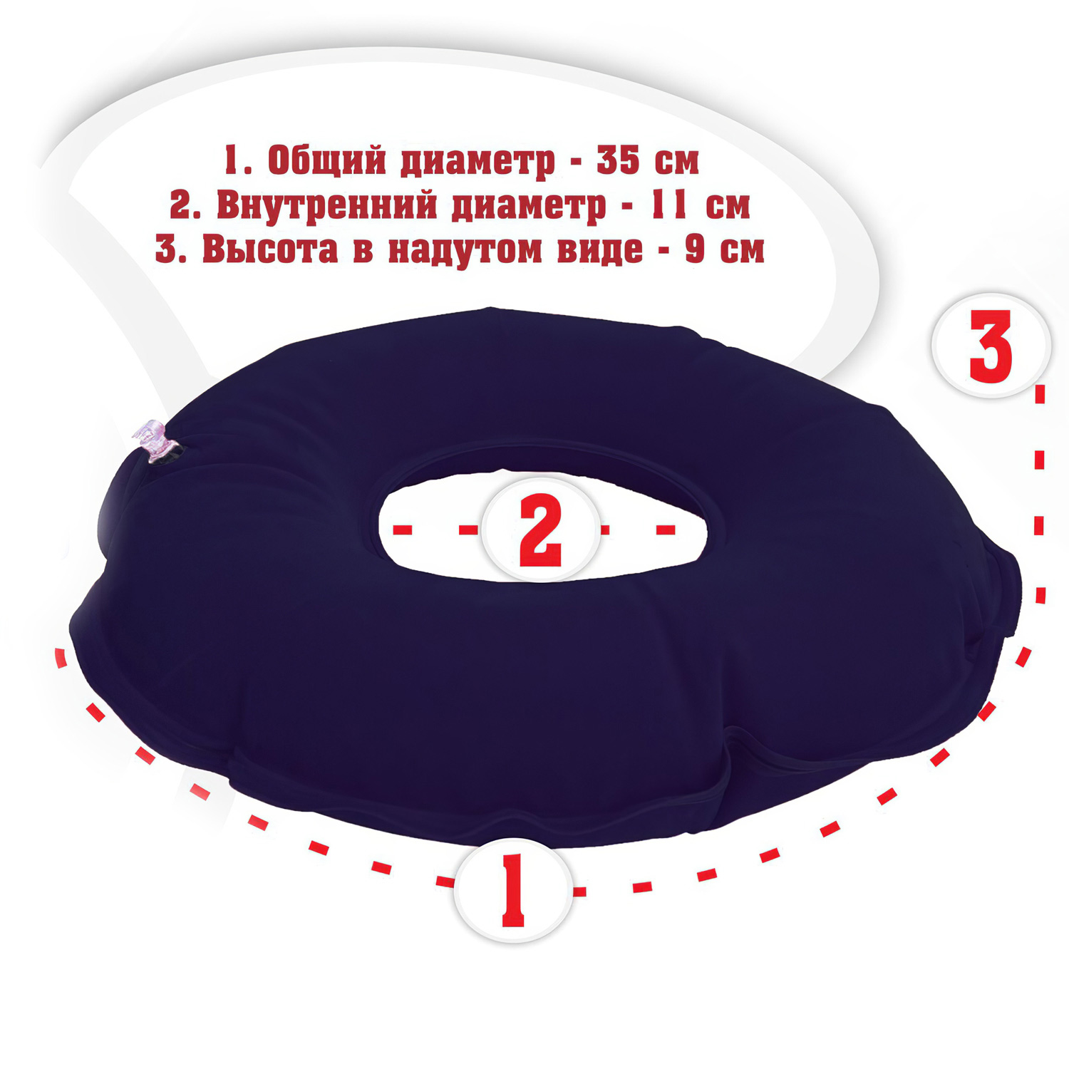Подушка (круг) противопролежневая AORTIS HF005 до 100кг синий - 4