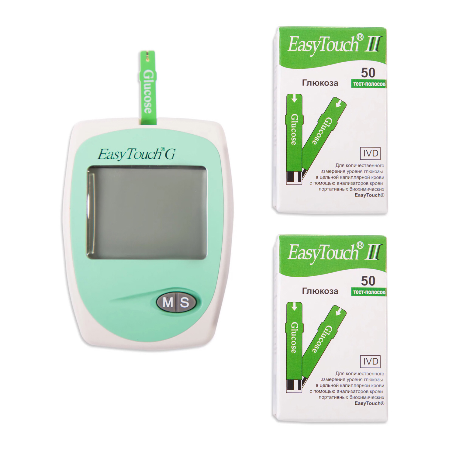 Тест-полоски EasyToch на глюкозу №50 + Глюкометр EasyTouch G - 1