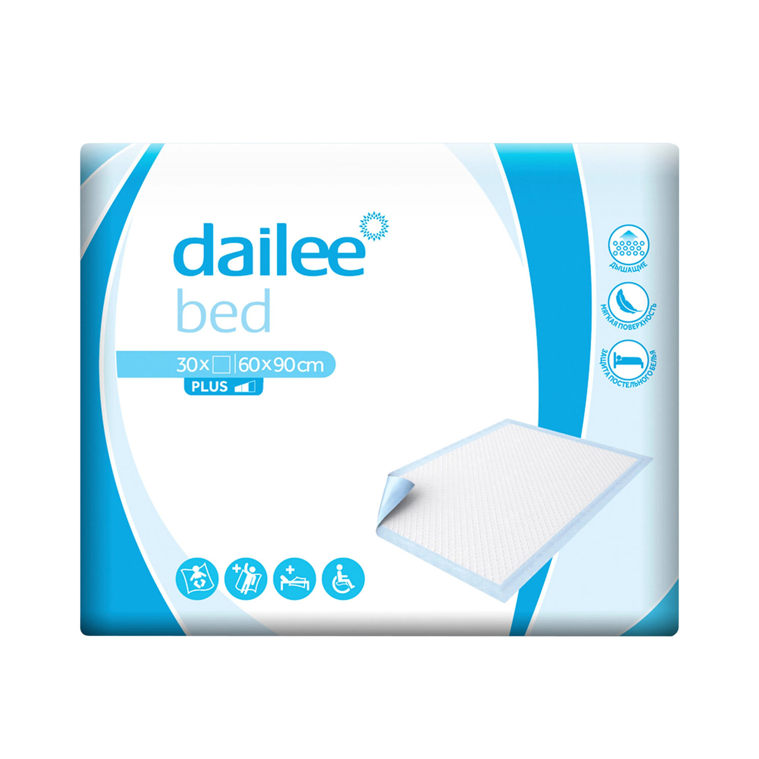 Пеленки Dailee Plus 60*90, 5 штук одноразовые впитывающие для детей - 1