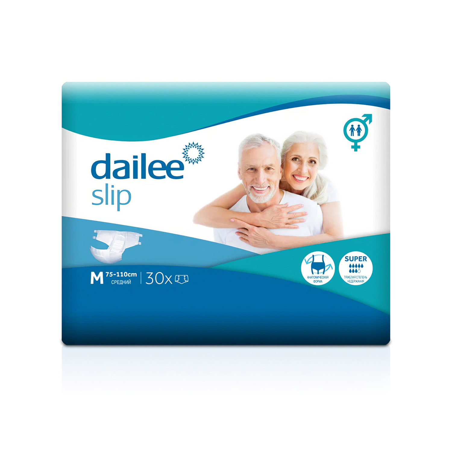 Подгузники для взрослых Dailee Super Medium (M) 30 штук, 8 капель - 1