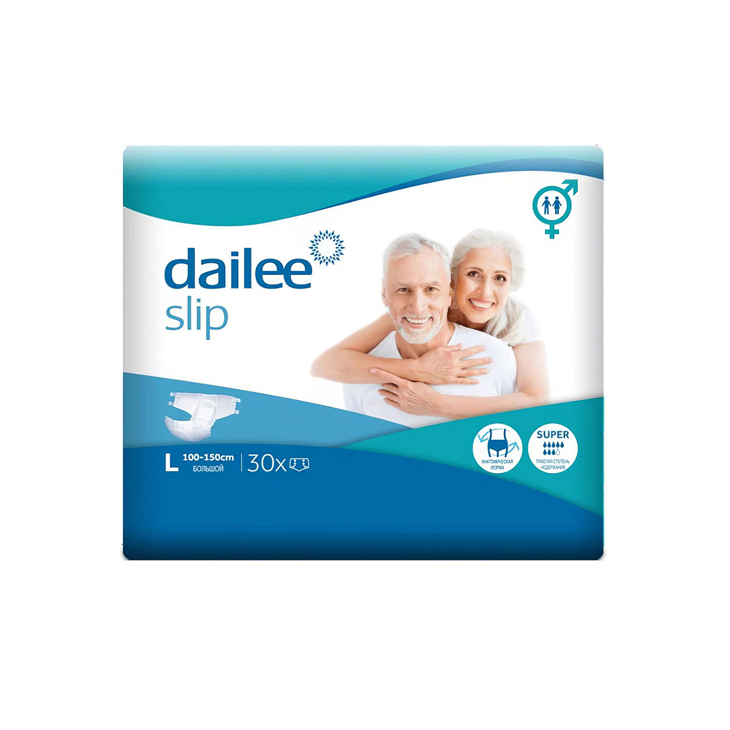 Подгузники для взрослых Dailee Super Medium (M) 30 штук, 8 капель - 3