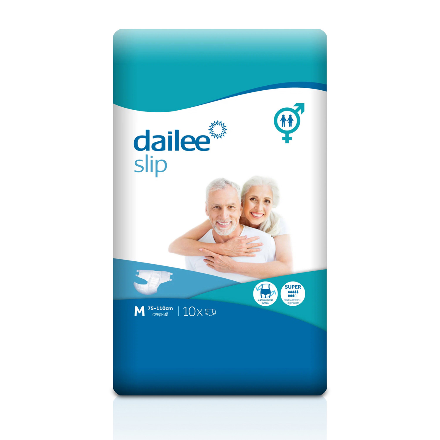 Подгузники для взрослых Dailee Super Medium (M) 30 штук, 8 капель