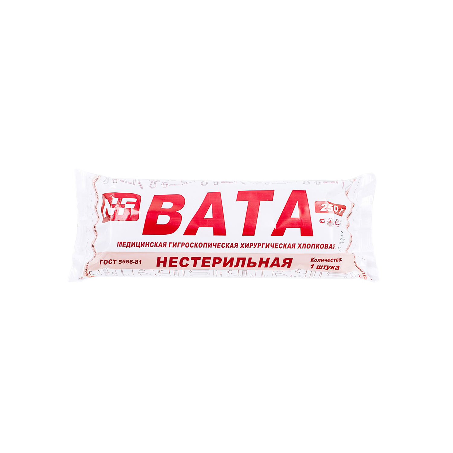 Вата медицинская хирургическая нестерильная Divia Ньюфарм, 100 гр