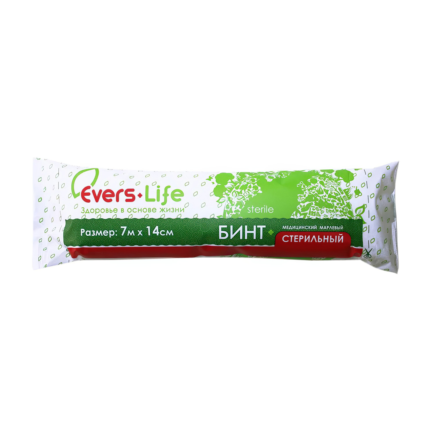 Бинт марлевый медицинский стерильный EVERSMED 7*14см - 1