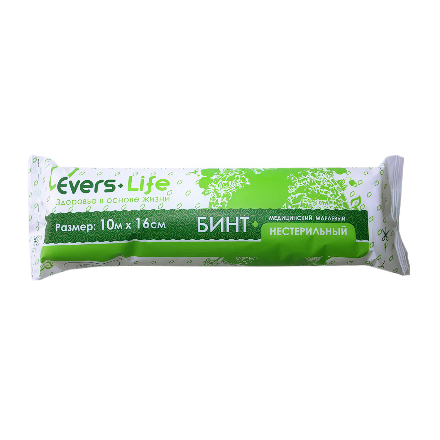 Бинт марлевый медицинский стерильный Evers Life 10м*16см 