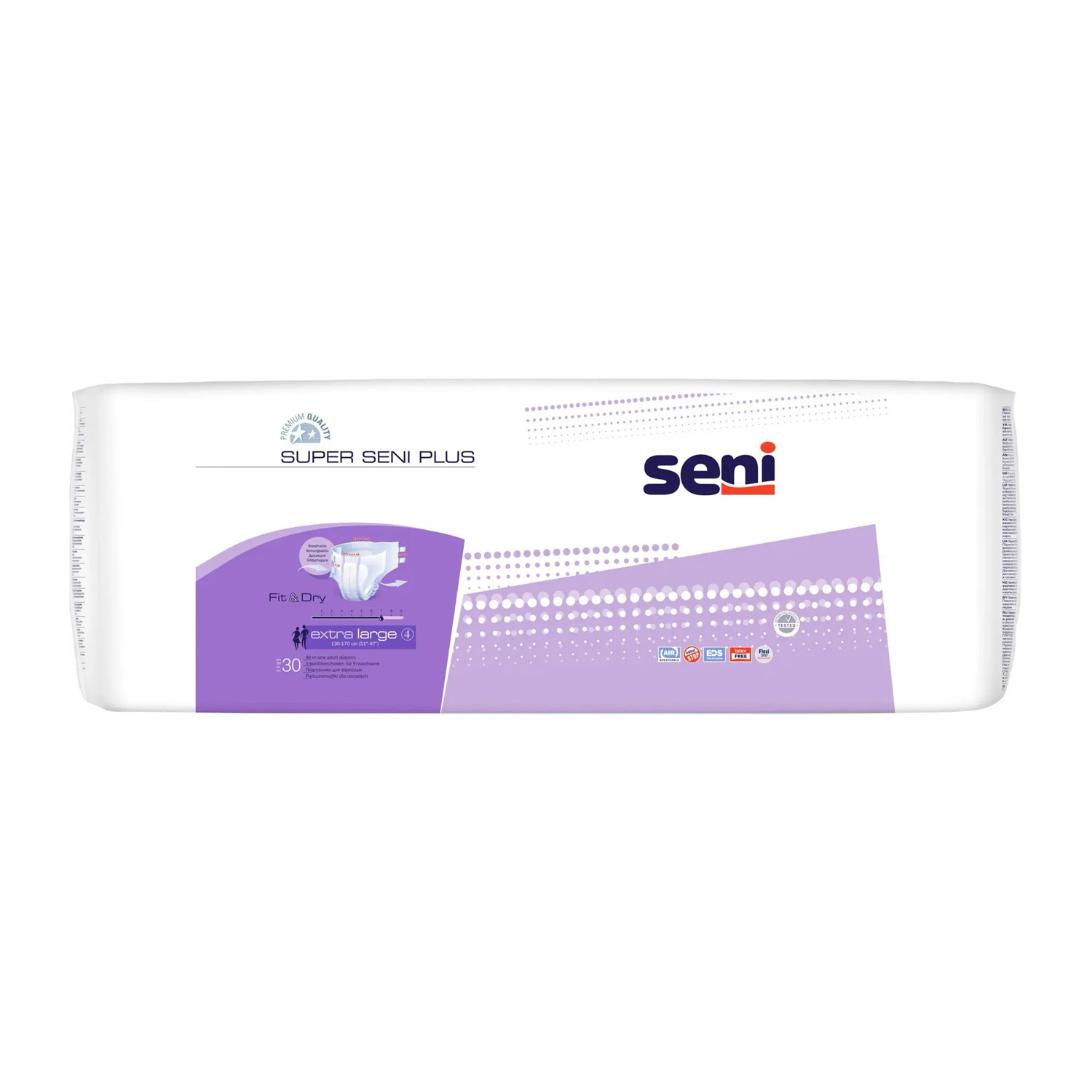 Подгузники для взрослых SENI Super Plus Extra Large (XL) 30 штук, 7 капель 