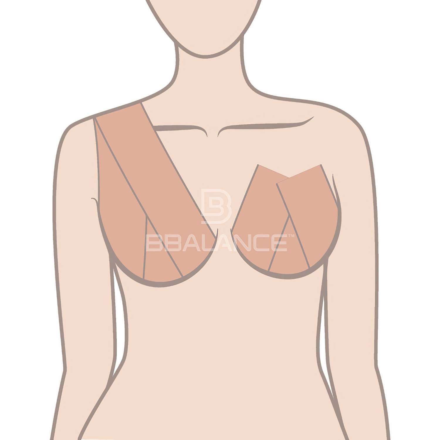 Кинезио тейп для тела BB BRA Tape 5м*6,5см бежевый  - 4