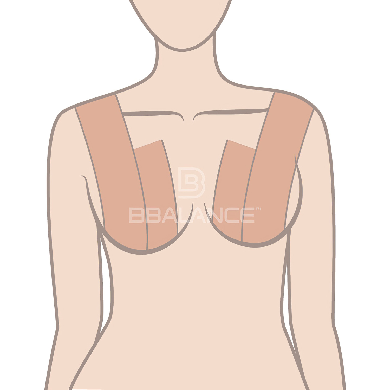 Кинезио тейп для тела BB BRA Tape 5м*6,5см бежевый  - 6