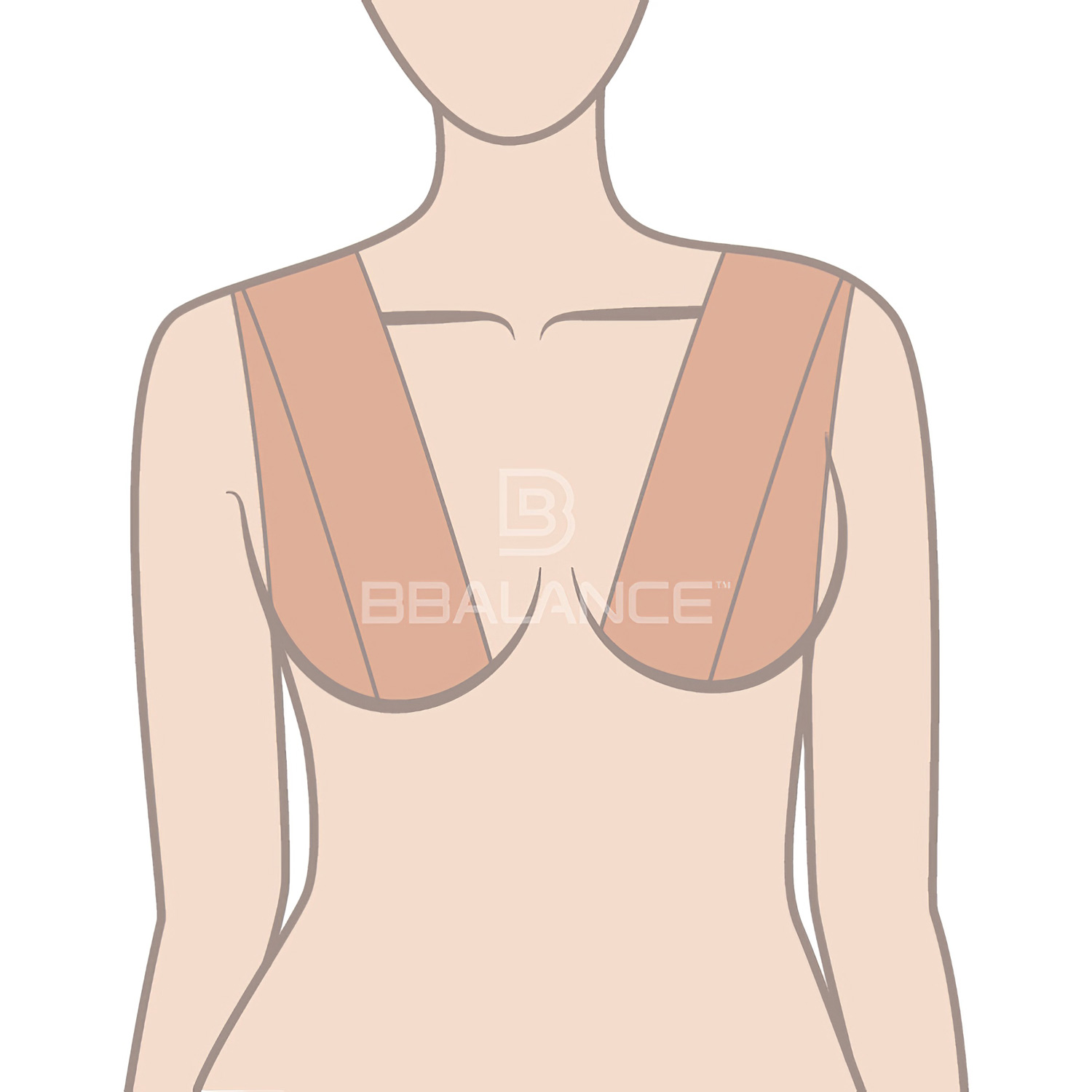 Кинезио тейп для тела BB BRA Tape 5м*6,5см бежевый  - 9