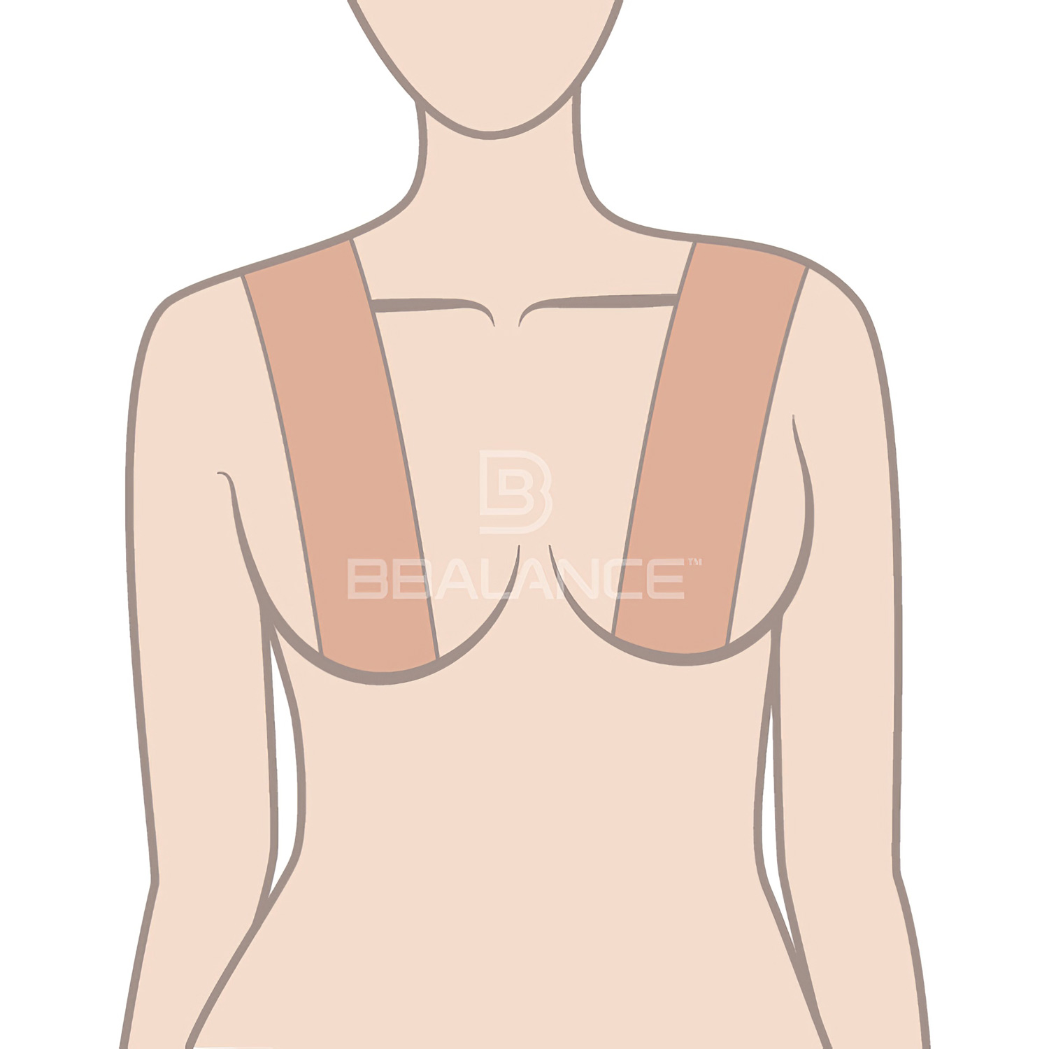 Кинезио тейп для тела BB BRA Tape 5м*6,5см бежевый  - 11
