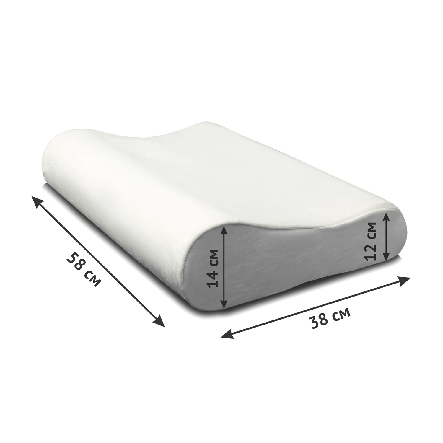 Подушка ортопедическая ORTOCORRECT Classic XL Plus (58*38*12/14см)  - 3