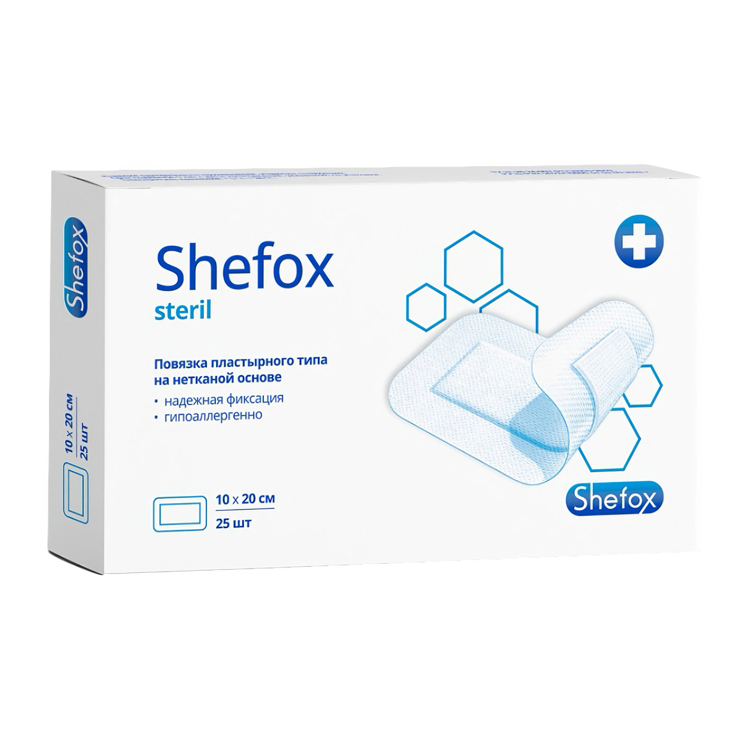 Повязка пластырная SHEFOX 6*10см самоклеющаяся - 1