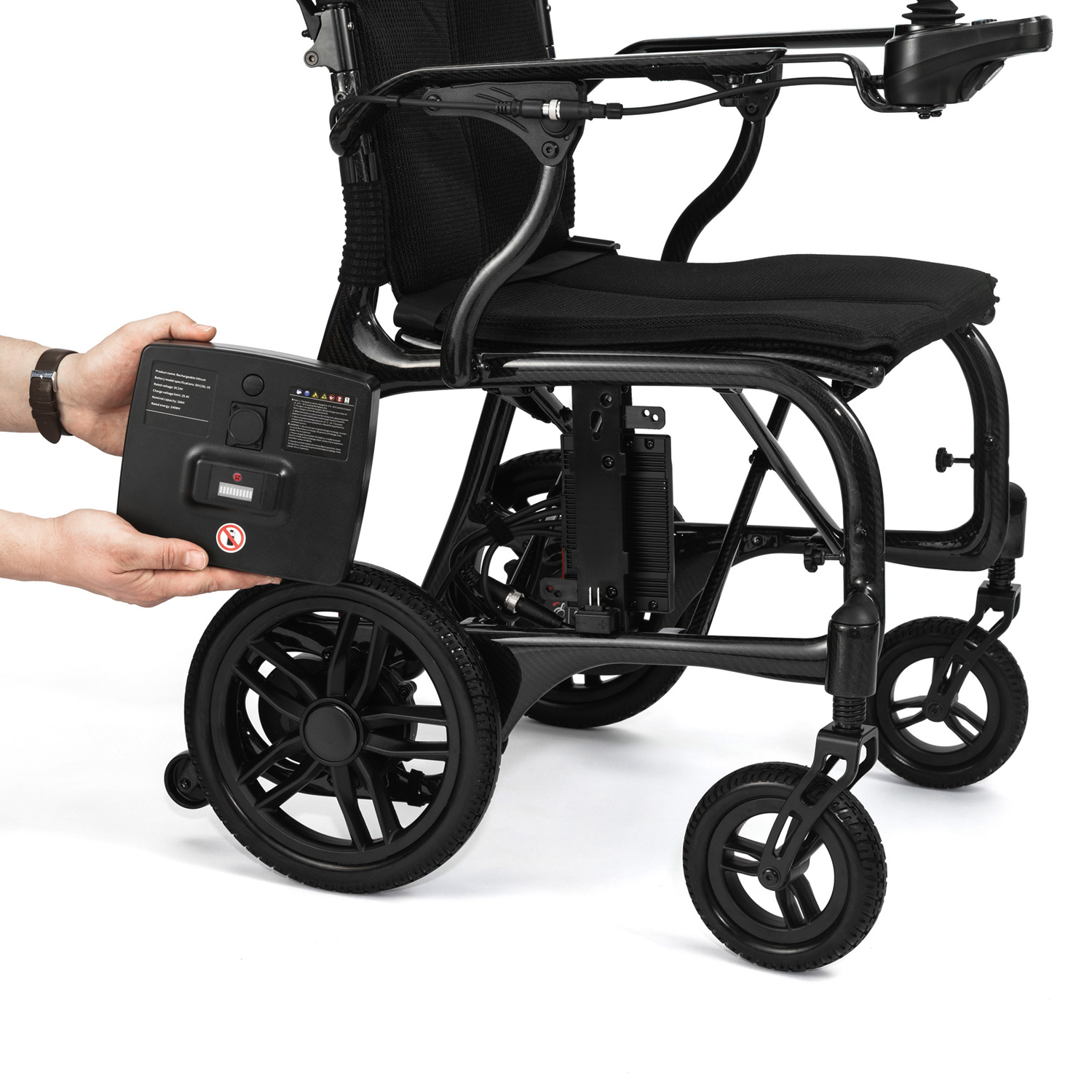 Кресло-коляска инвалидная Ortonica Pulse 660 Carbone с электроприводом, до 136кг  - 12