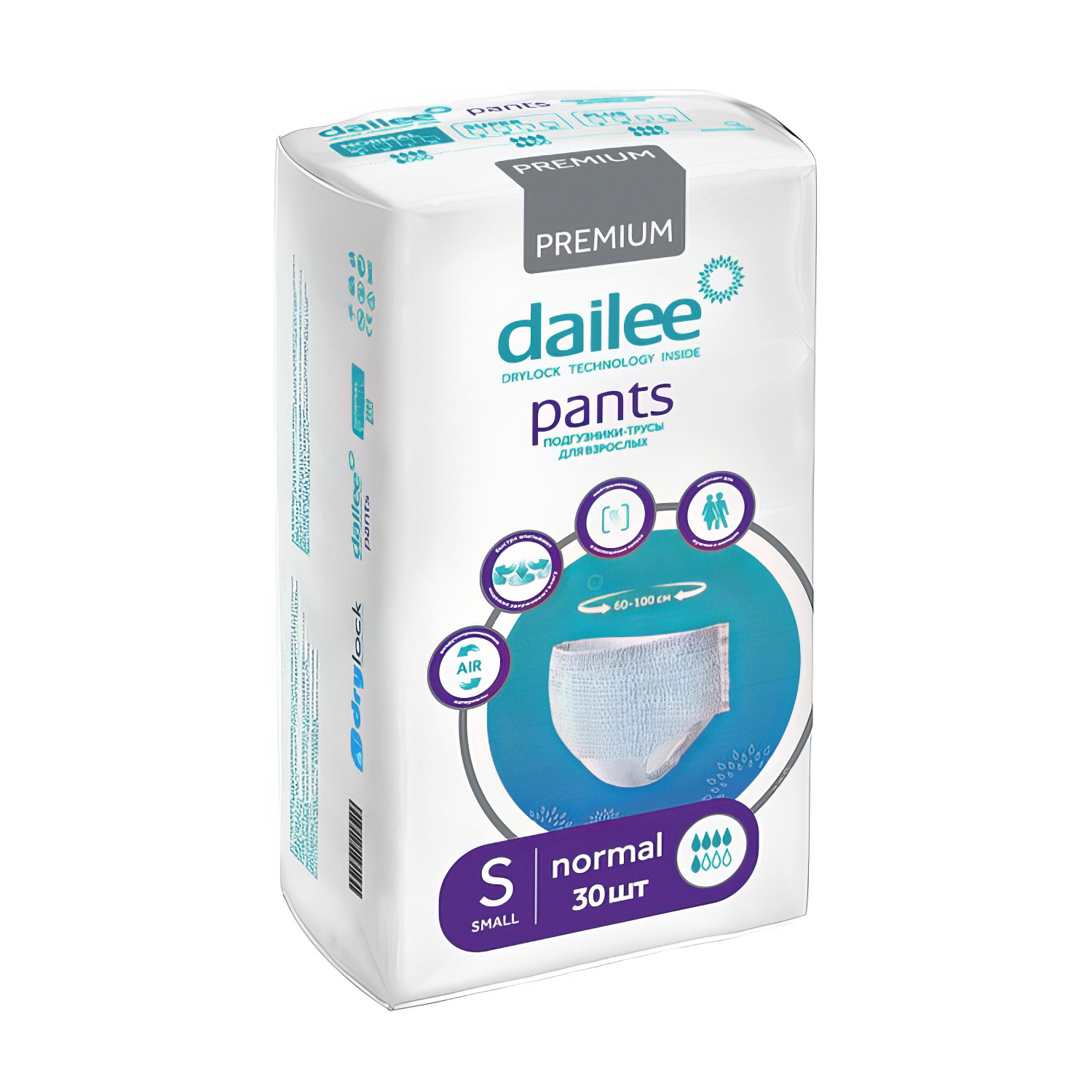Трусы для взрослых впитывающие Dailee Pants Premium Normal Small, 30шт 5 капель - 1