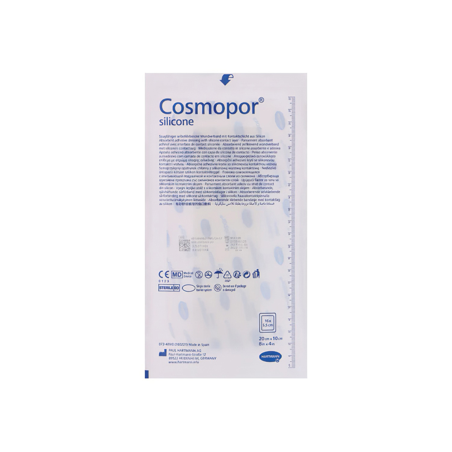 Повязка послеоперационная COSMOPORE Silicone 7,2х5см с контактным слоем из силикона, 5шт - 13