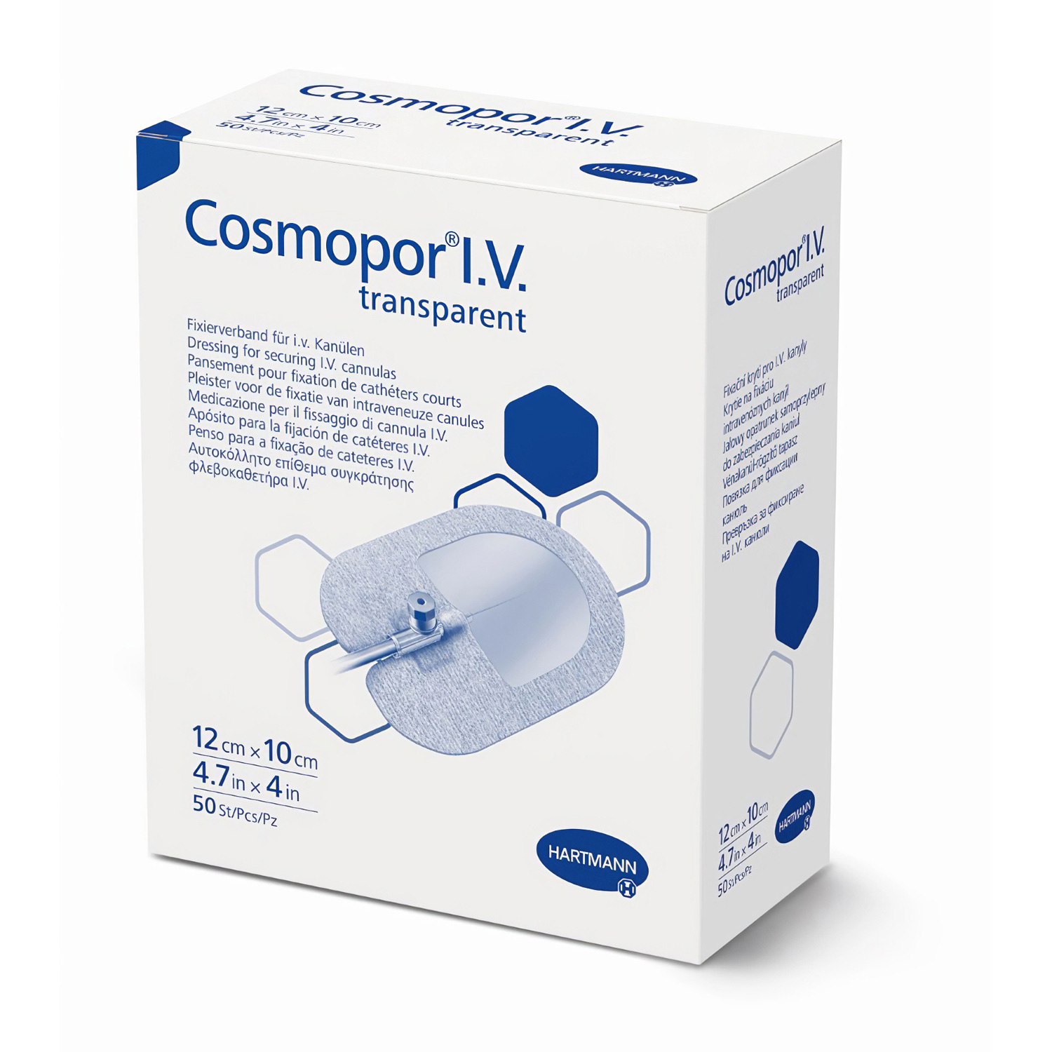 Повязка для фиксации канюль COSMOPORE I.V. Transparent 12х10см, 50шт