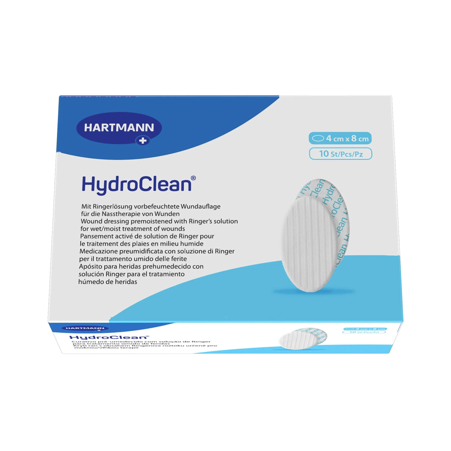 Повязка гидроактивная HydroClean 4х8см стерильная, 10шт - 1