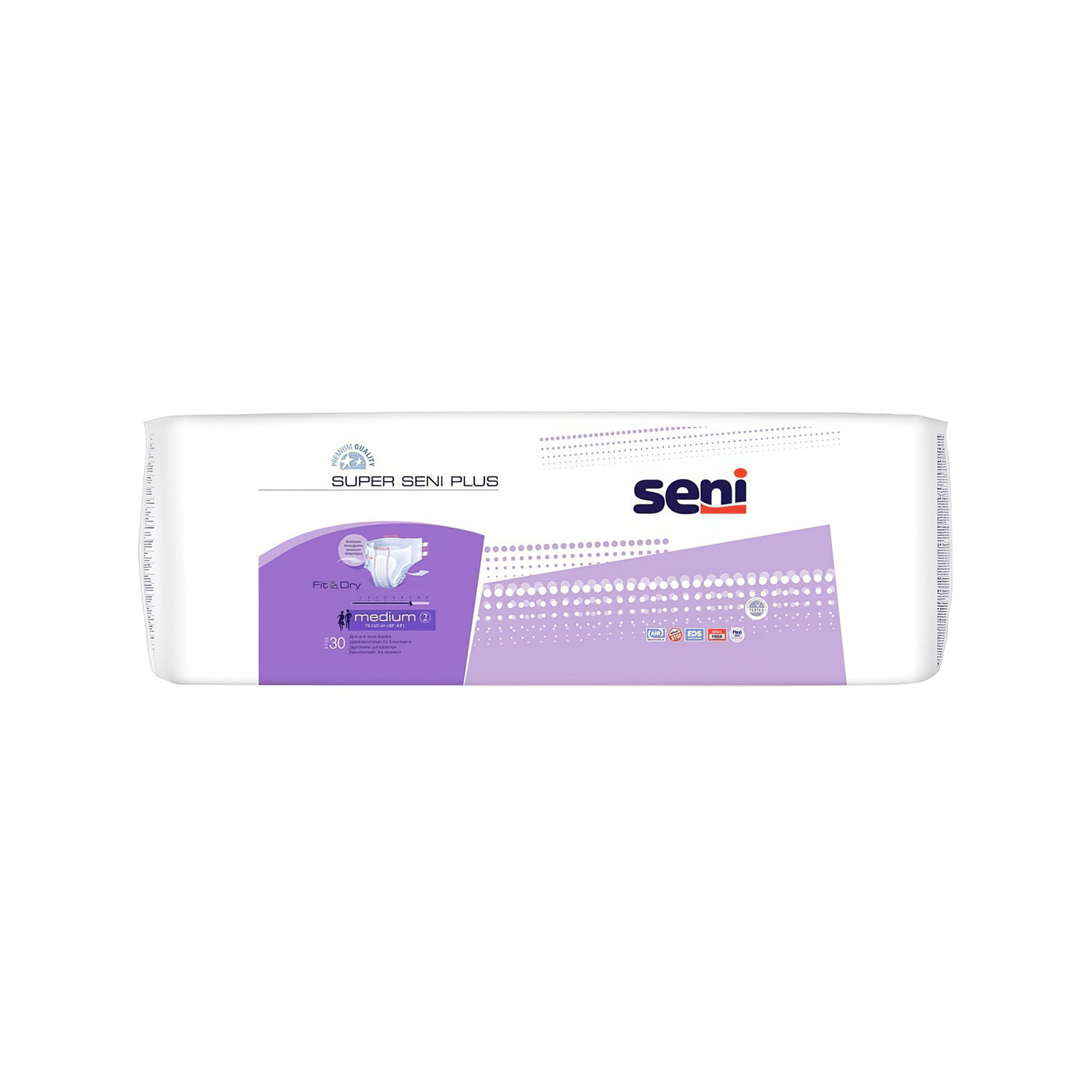 Подгузники для взрослых SENI Super plus Medium (M) 30 штук, 7 капель - 1