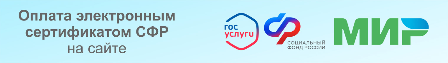 Оплата электронным сертификатом СФР на сайте